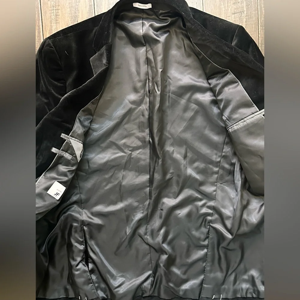 JF J.Ferrar Classic Black Velvet Blazer